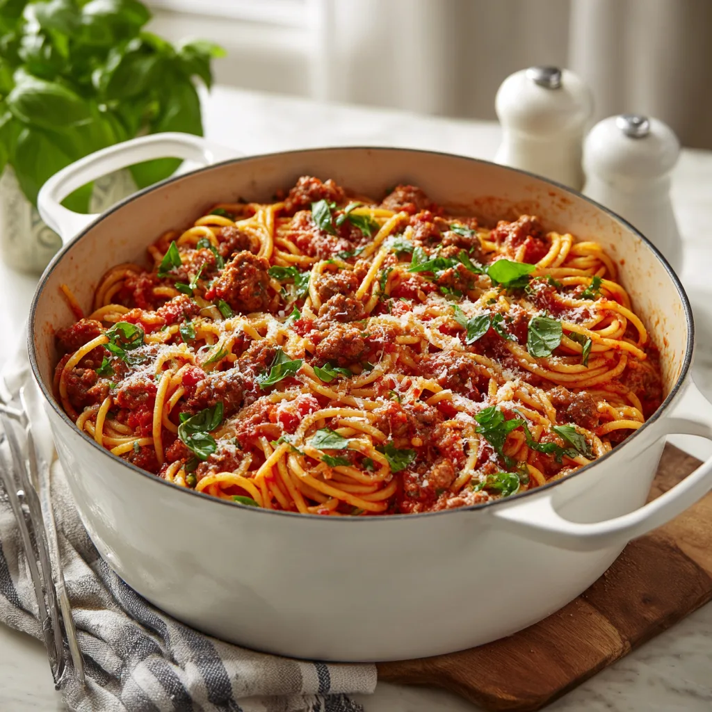 One Pot Spaghetti with Italian Sausage – Bold Easy Dinner