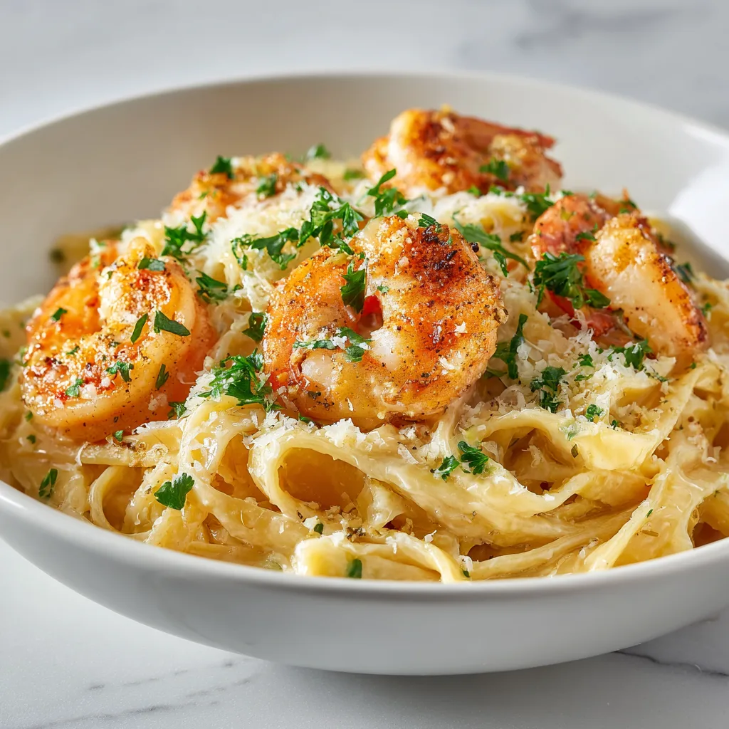 Garlic Butter Shrimp Alfredo - Creamy Pasta Dinner