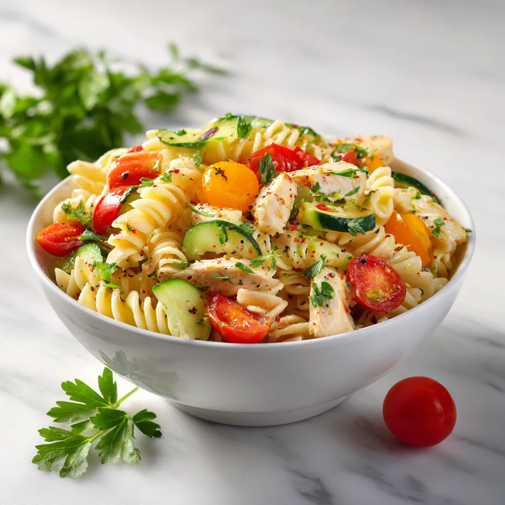 High Protein Turkey Pasta Salad - Lean Protein Healthy Recipe