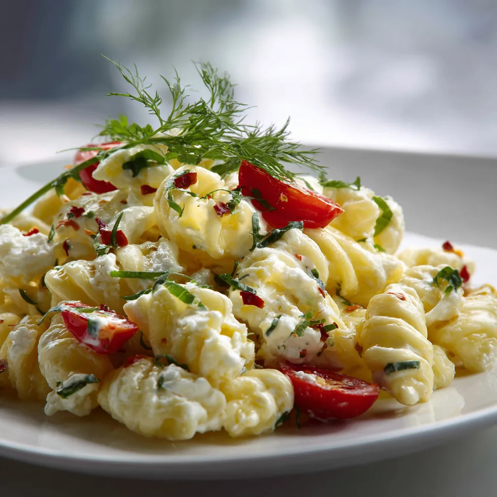 High Protein Cottage Cheese Pasta Salad - Creamy Fitness Recipe