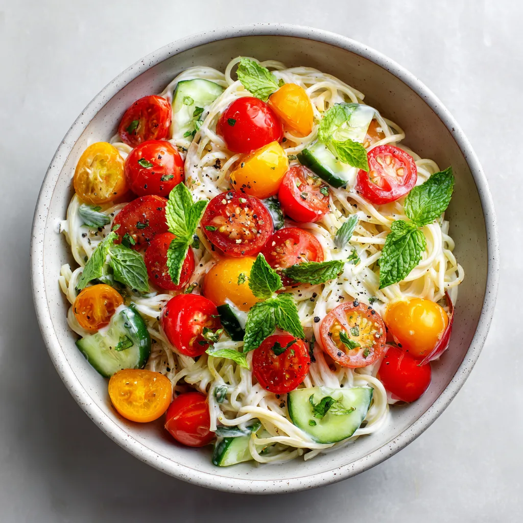 High Protein Greek Yogurt Pasta Salad - Healthy Creamy Recipe
