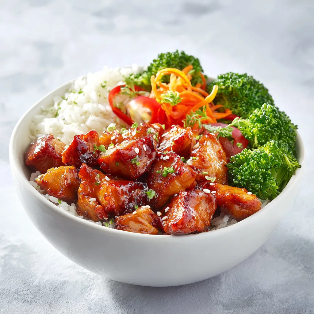 Spicy Honey Chicken Bowl with Rice – Quick High Protein Meal Idea