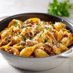 Creamy One Pot Beef Pasta Shells – Easy Weeknight Dinner Recipe