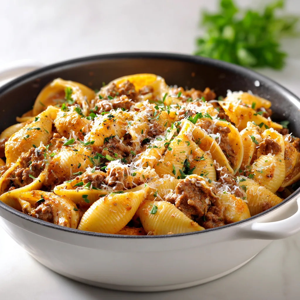 Creamy One Pot Beef Pasta Shells – Easy Weeknight Dinner Recipe