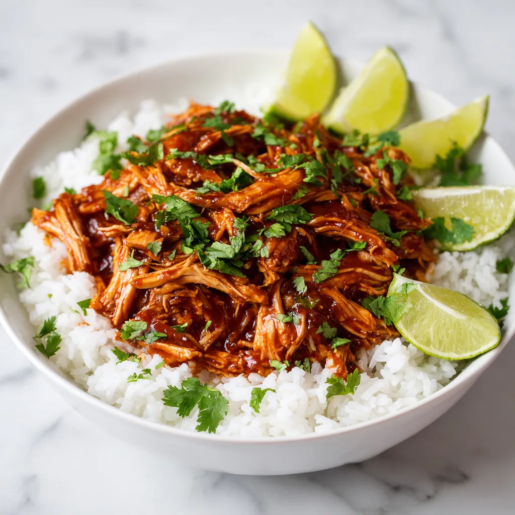 Crockpot Honey BBQ Chicken Bowl – Easy Dump-and-Go Dinner Idea