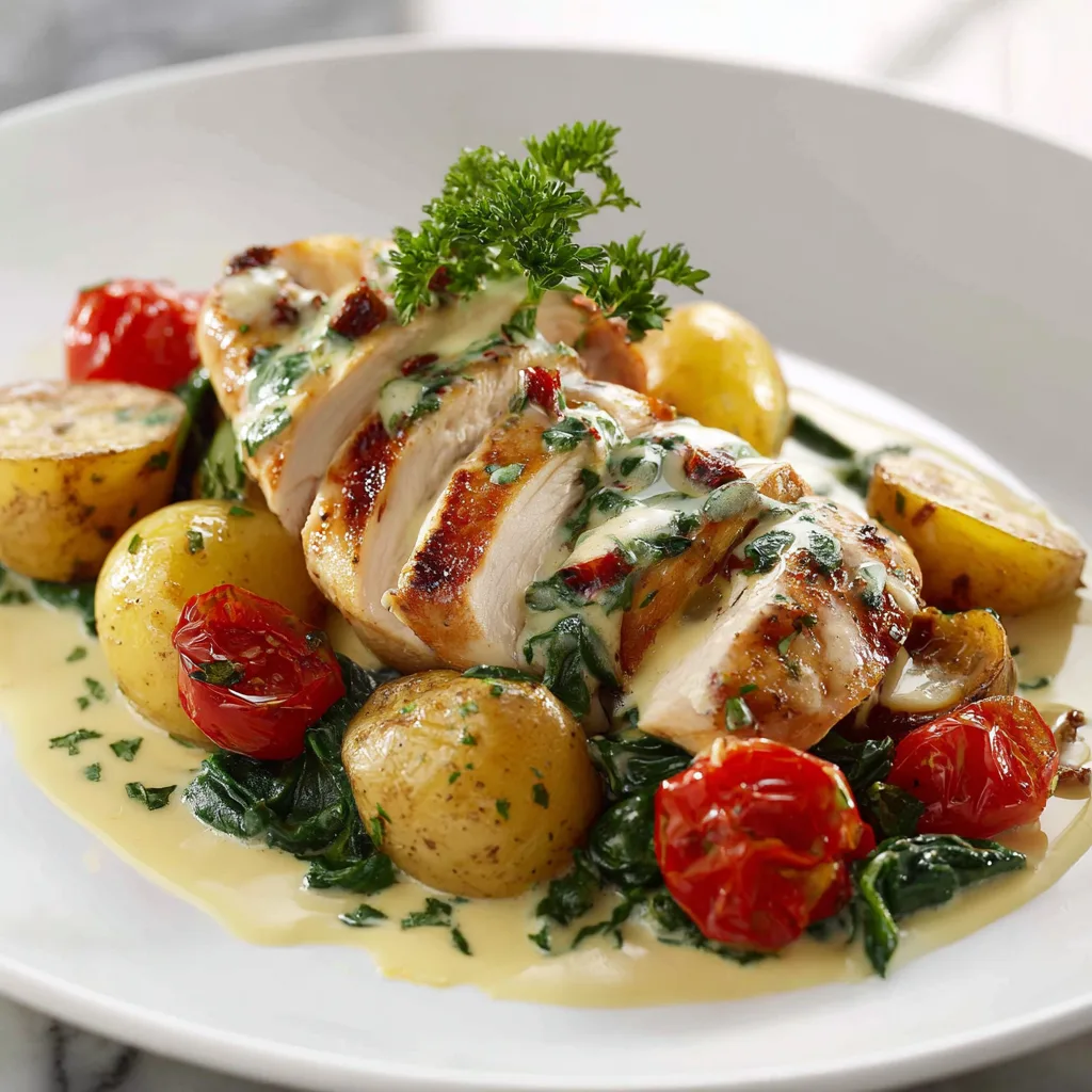 Creamy Tuscan Chicken with Potatoes – Easy One-Pan Family Dinner Recipe