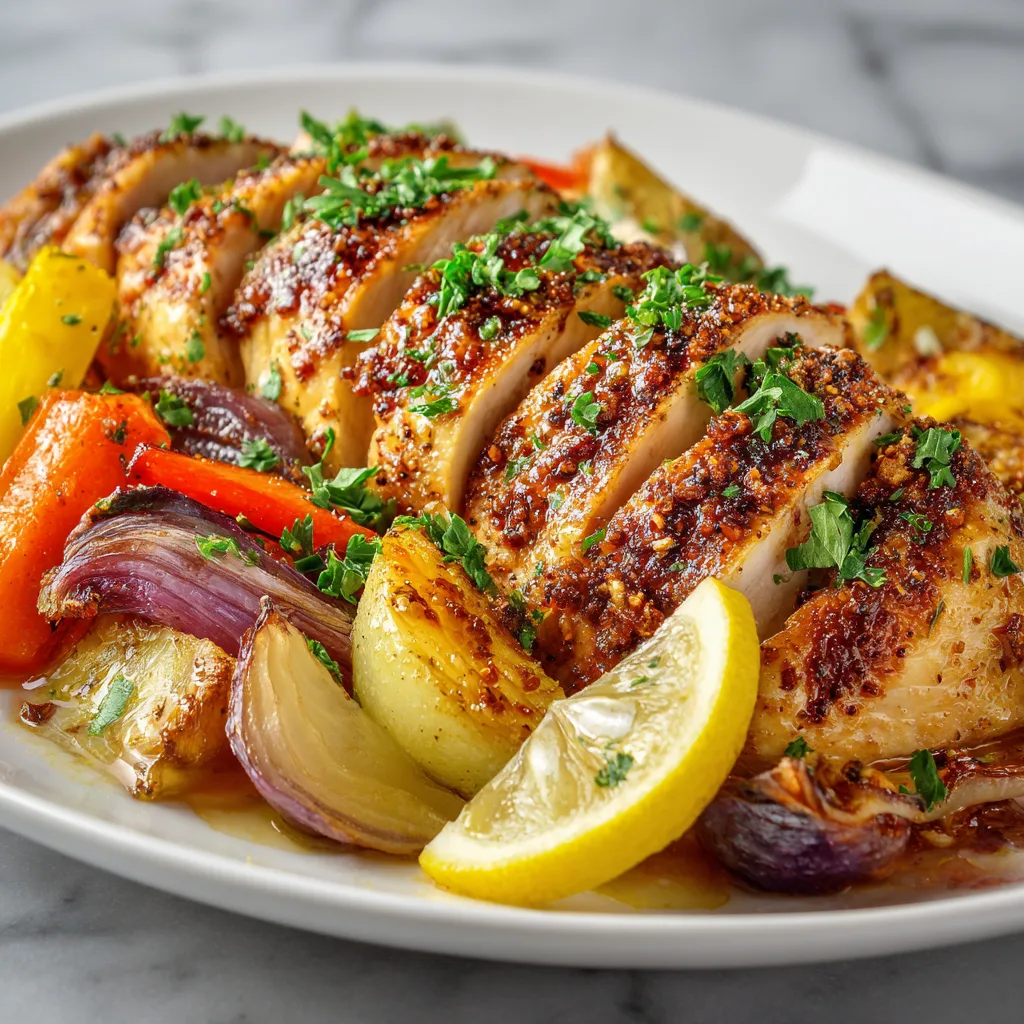 Garlic Butter Chicken & Roasted Veggies Sheet Pan Dinner