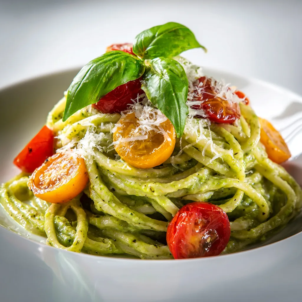 Avocado Pasta with Basil Sauce – Easy Creamy Healthy Green Pasta Recipe for Dinner