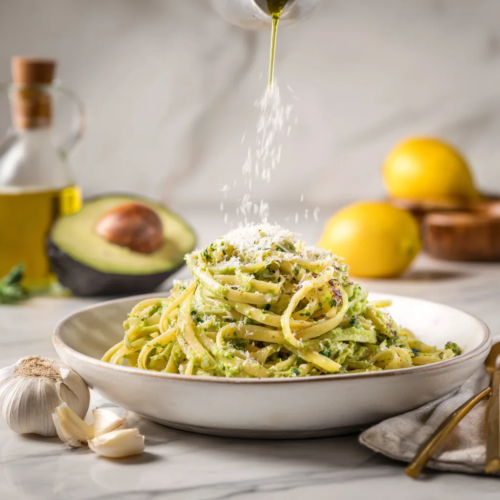 Avocado Pasta with Parmesan Cheese – Easy Creamy Healthy Comfort Food