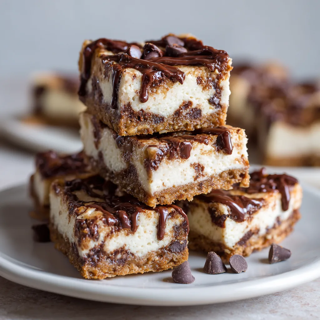 Chocolate Chip Protein Cheesecake Bars Recipe for Viral Healthy Sweet Treats