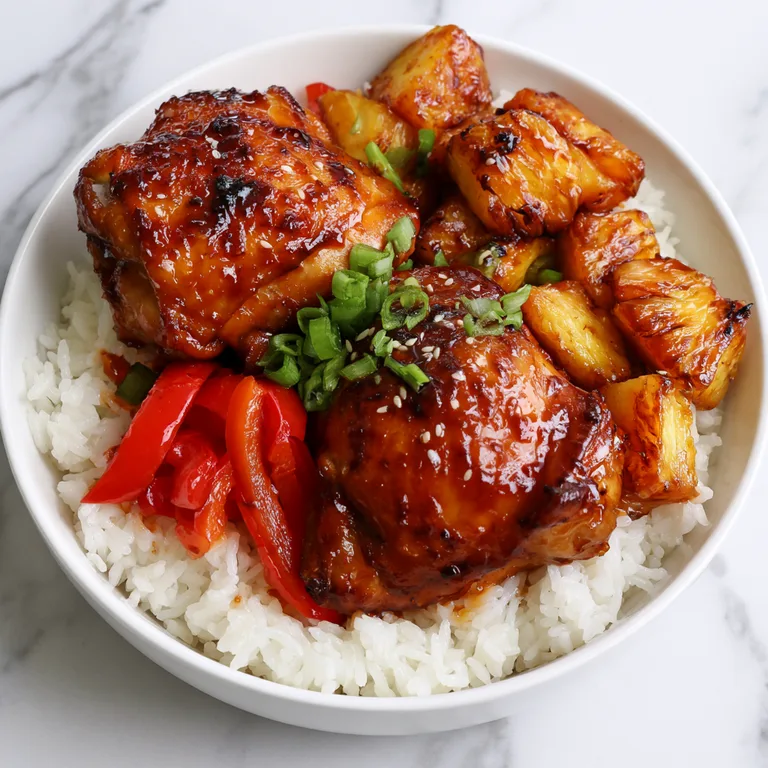 Honey Sriracha Chicken and Pineapple Rice Bowls