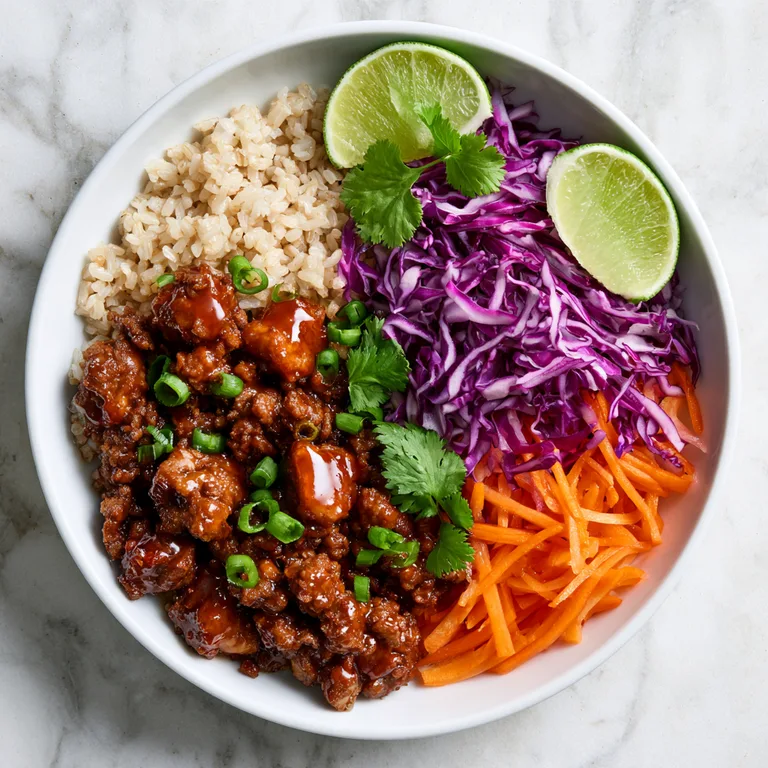 Crispy Ground Beef Bowls with Hot Honey Lime Slaw