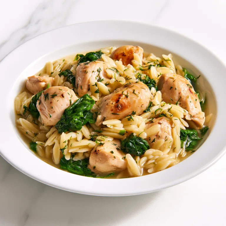 Lemon Dill Chicken Orzo with Spinach – Easy One-Pot Dinner